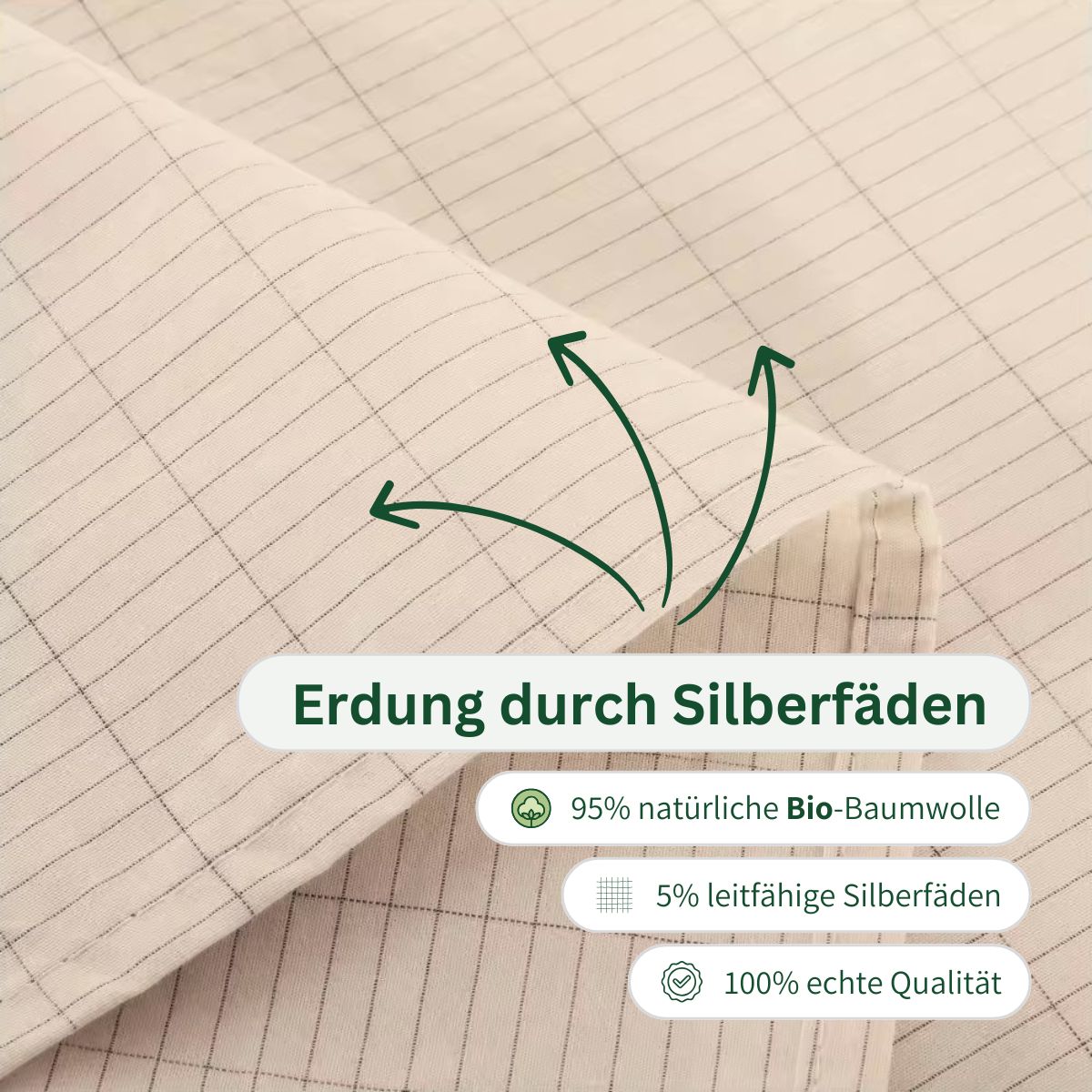 Erdungslaken mit Silberfäden